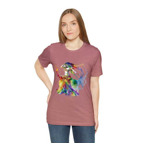 Rainbow Belly Dancer in Motion - Short Sleeve Tee